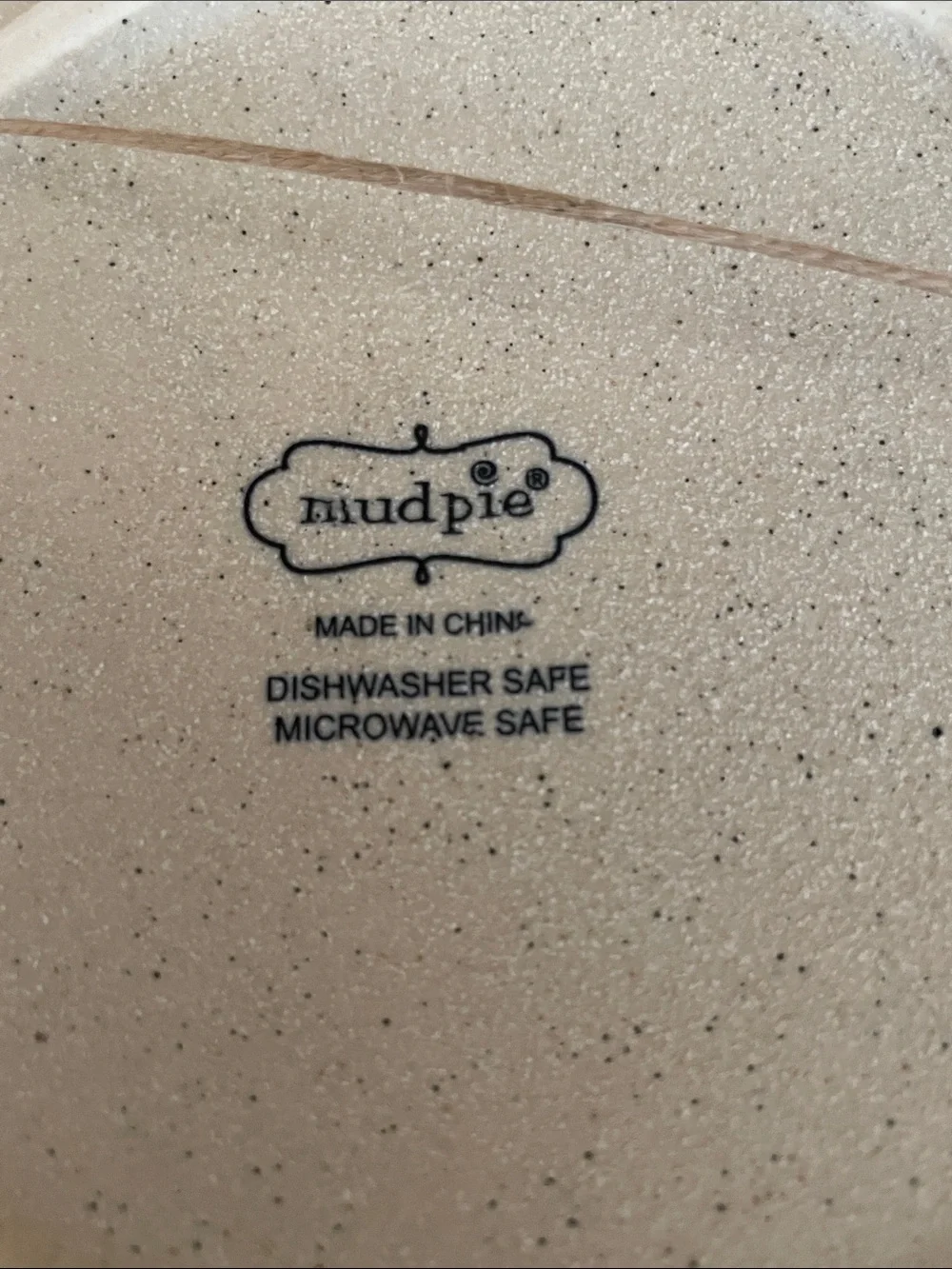 NWT Mud Pie Speckled Cream/Black Stone Salad/Serving Bowl - 10”x4”